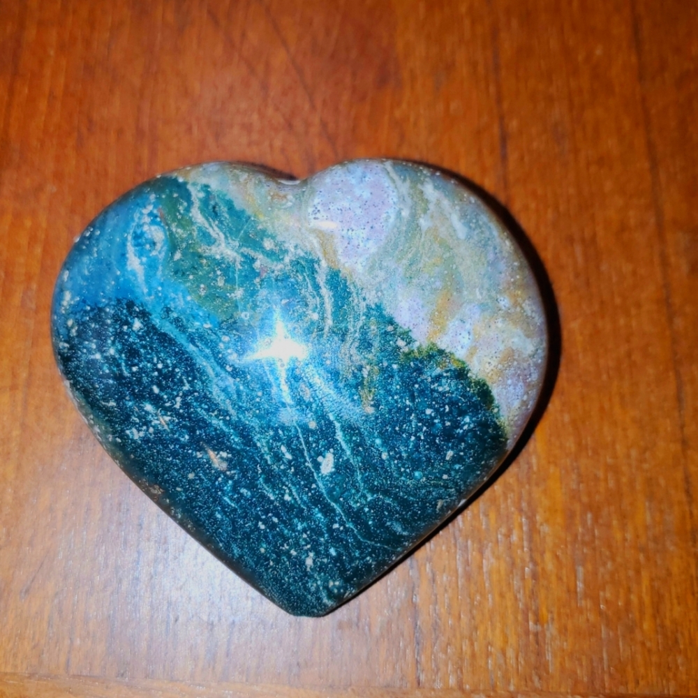 Green Jasper Crystal Heart